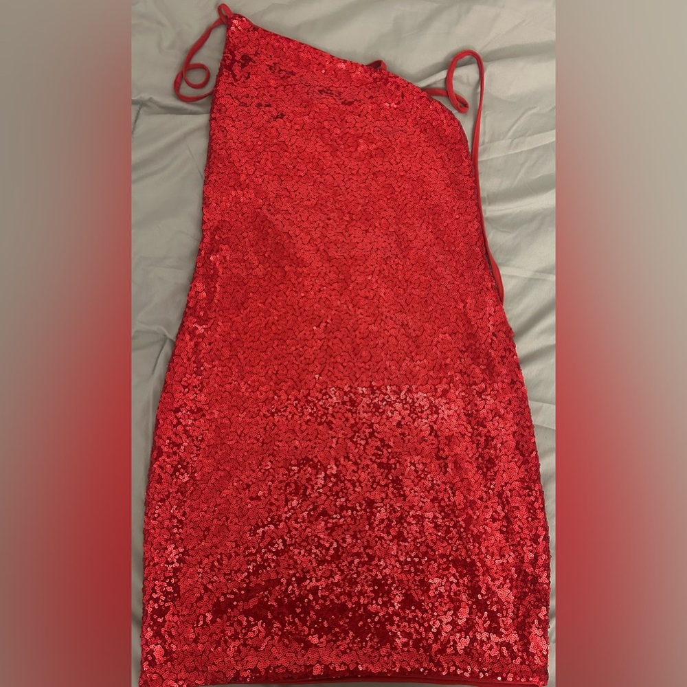 H&M Red Sequin Mini Dress